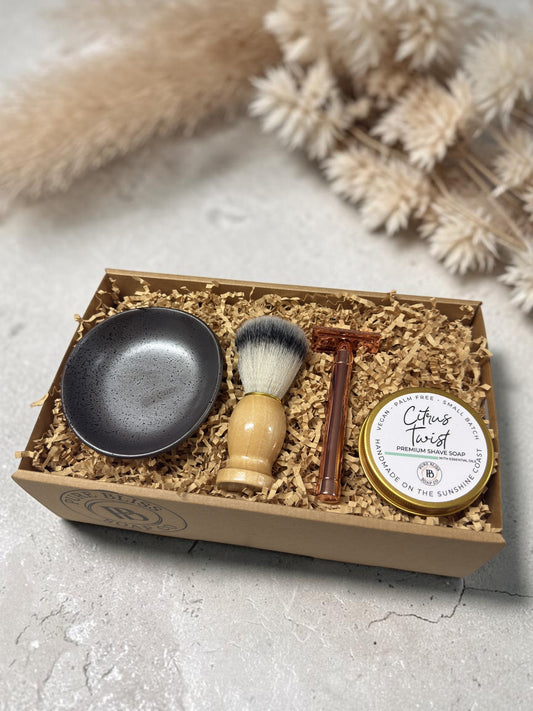Citrus Twist Premium Shaving Gift Pack with Eco Safety Razor - Pure Bliss Soap Co