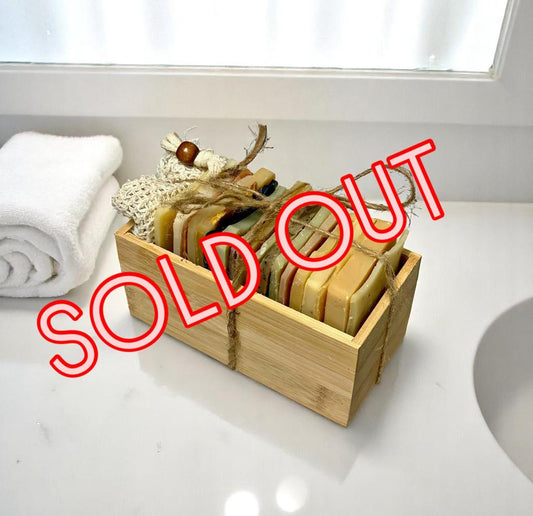 Soap Sampler Box with Sisal Exfoliating Bag