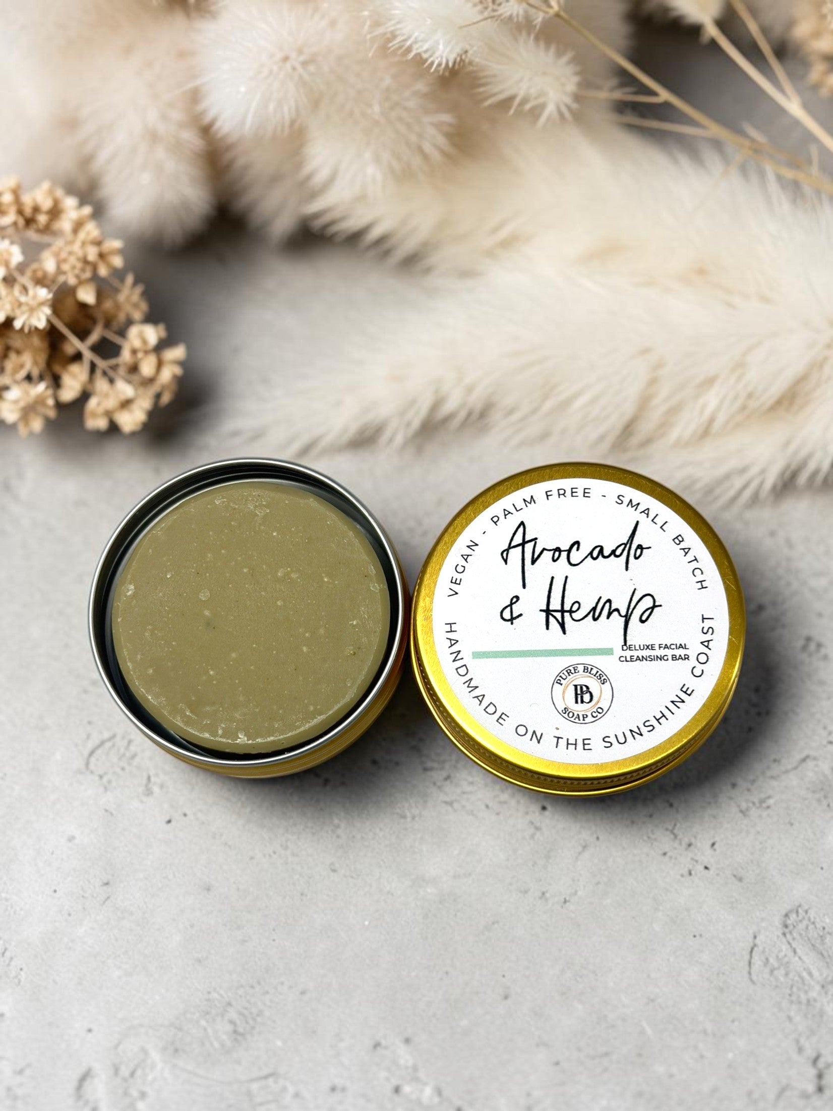 Avocado & Hemp Deluxe Facial Cleansing Bar - Pure Bliss Soap Co