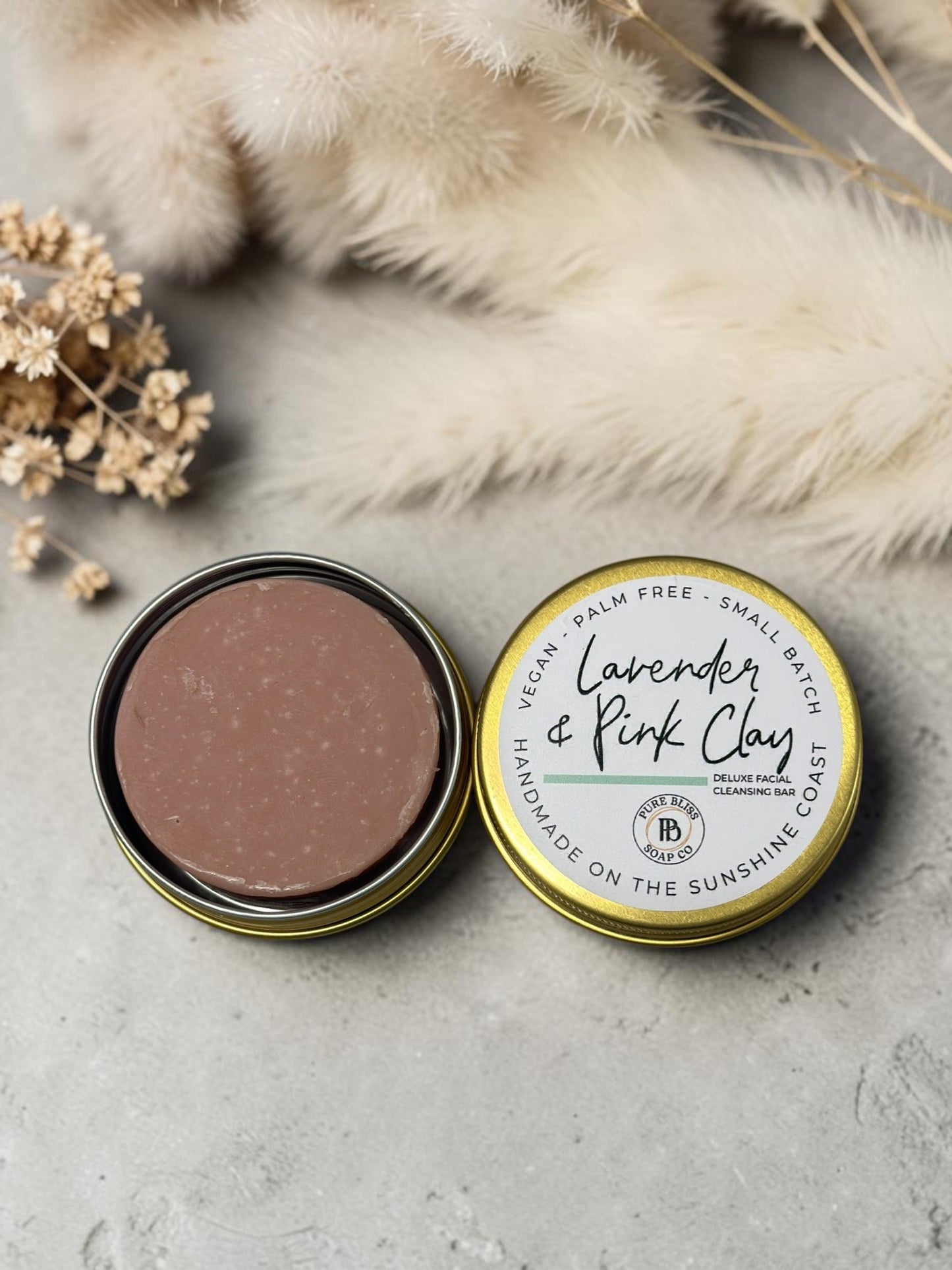 Lavender Deluxe Facial Cleansing Bar with Australian Pink Clay - Pure Bliss Soap Co