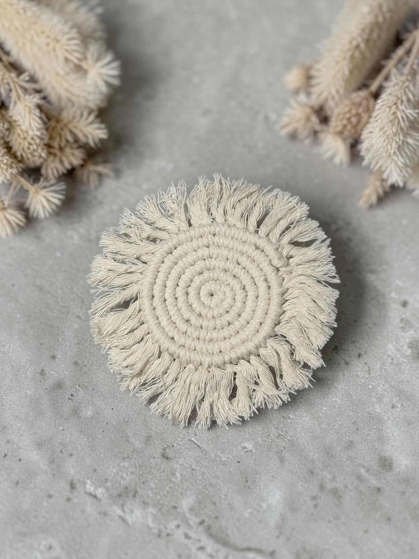 Handwoven Macrame Candle Coaster