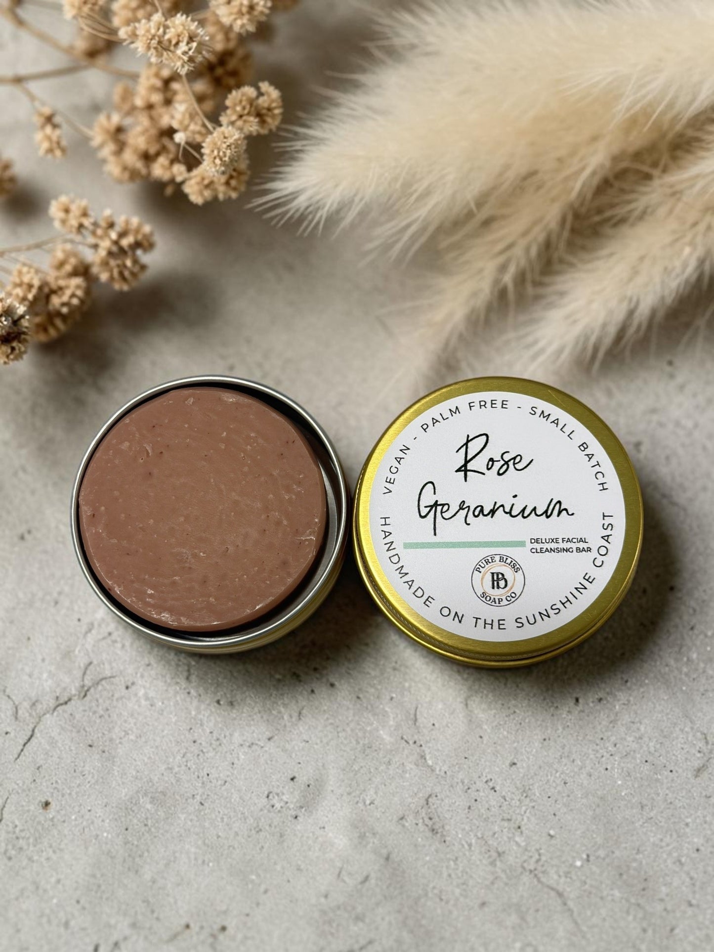 Rose Geranium Deluxe Facial Cleansing Bar - Pure Bliss Soap Co