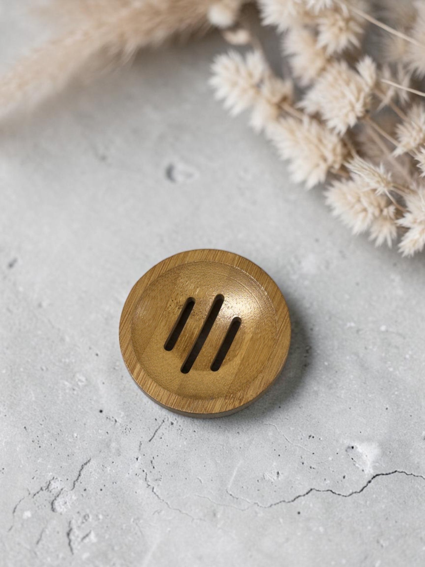 Eco-Friendly Round Bamboo Soap Dish